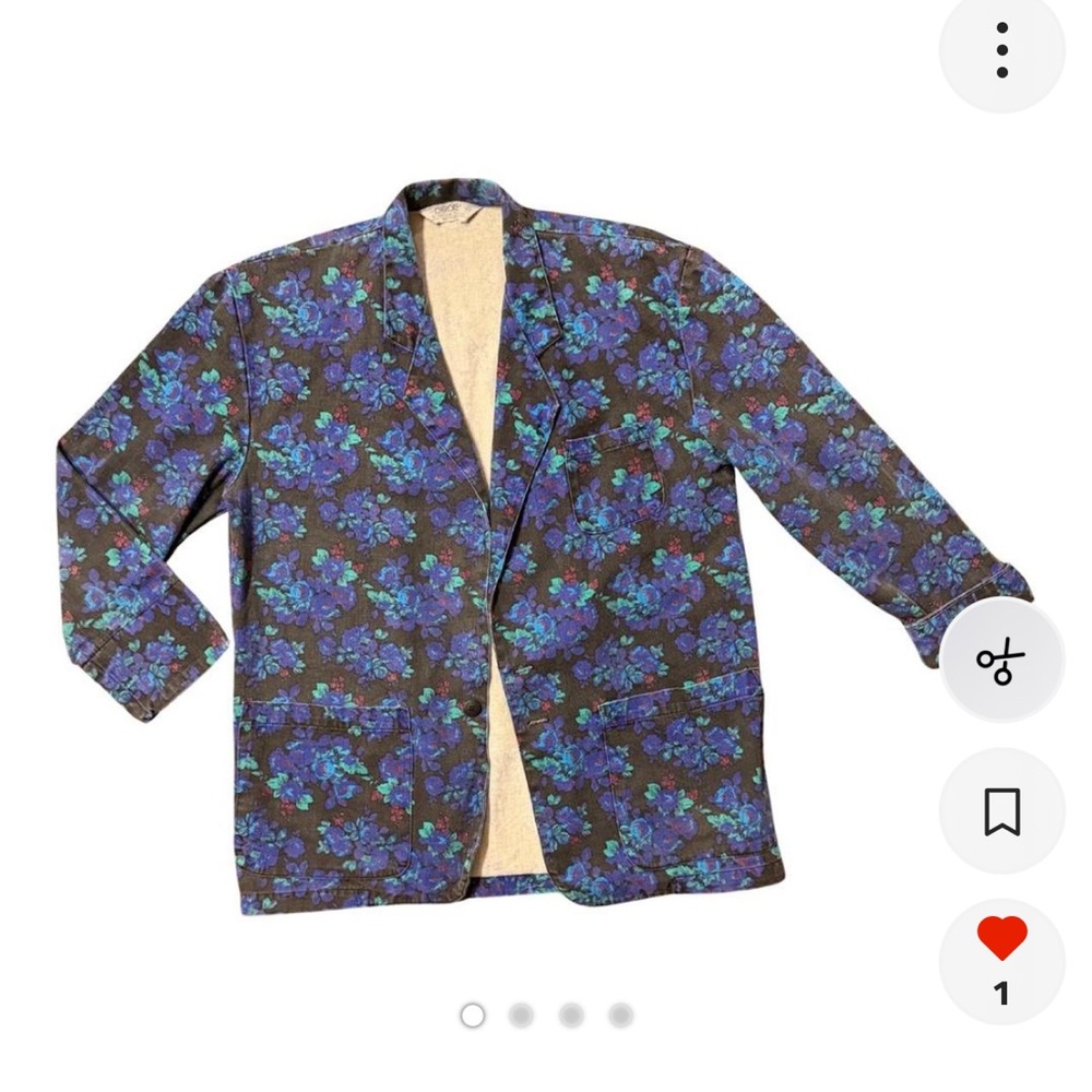 Cherokee Women's Blue and Purple Floral Blazer